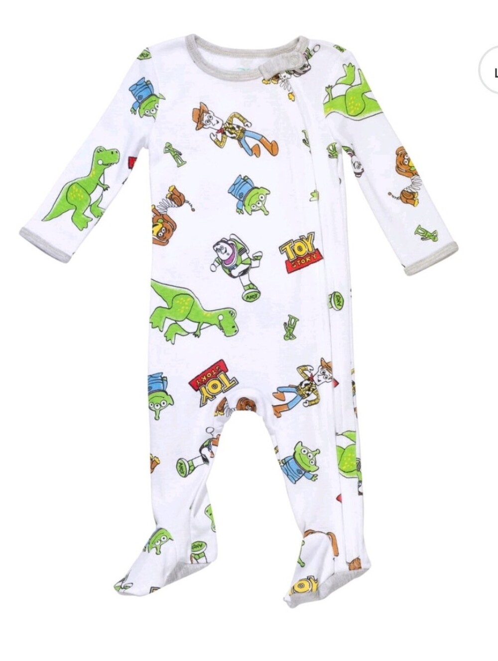 Disney Pixar Toy Story Woody Buzz Rex Alien Footed Sleeper Pajamas 3 To 6 Months
